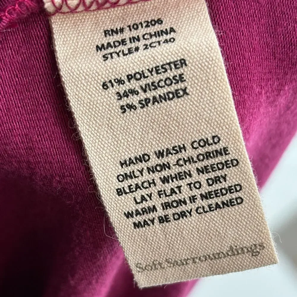 Soft Surroundings Dark Fuchsia Pink Marla Knit Dress